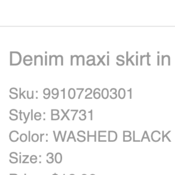 J.Crew | Denim Maxi Skirt in washed black | NWT  |  Size 30 - Picture 3 of 12